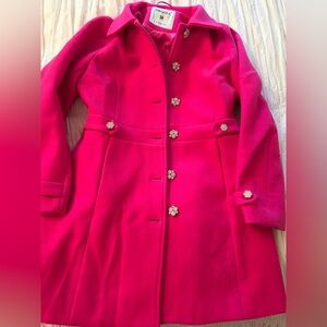 Barbie pink bling button pea coat jacket